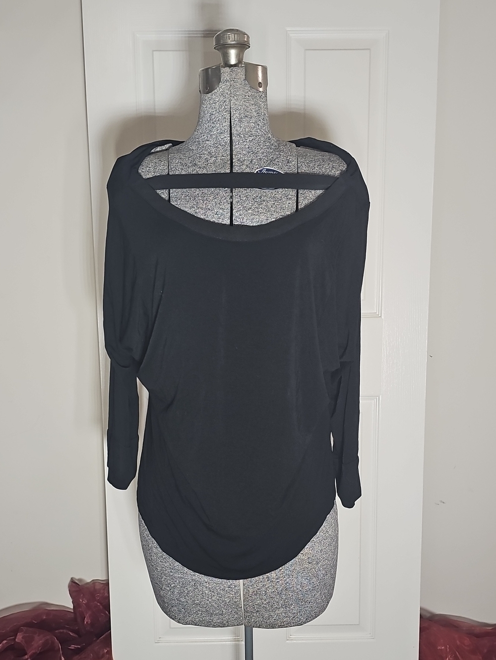 White House Black Market Black Top Neck Strap Size L